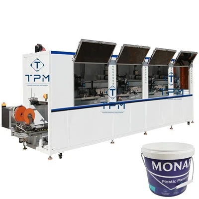 4 kleurenscherm afdrukmachine voor plastic emmer